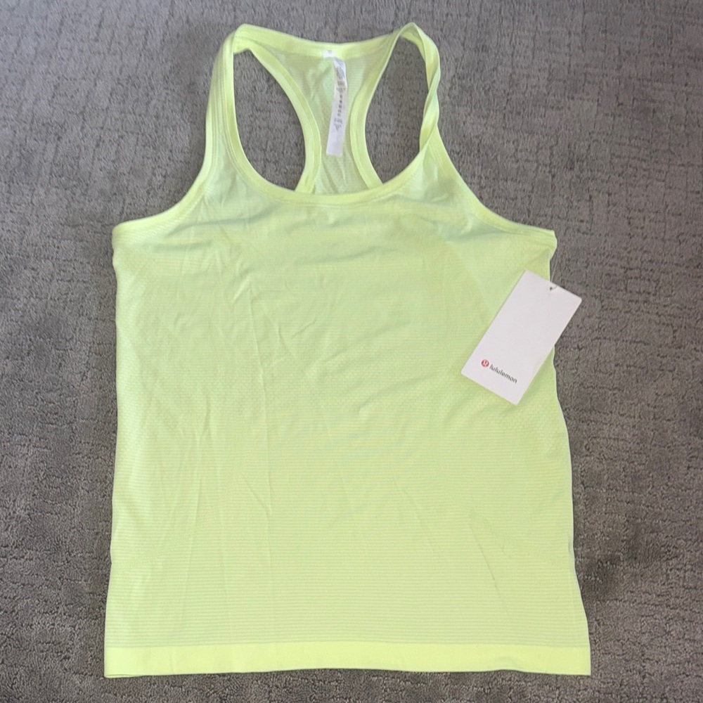 Lululemon Athletica Light Yellow Tank Top Swiftly Tech Racerback 2.0 Size 8